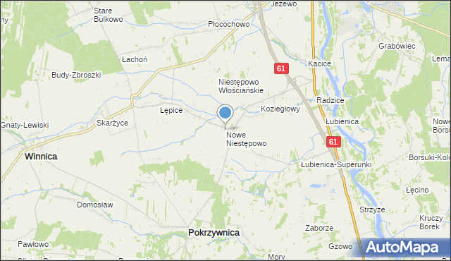 mapa Nowe Niestępowo, Nowe Niestępowo na mapie Targeo